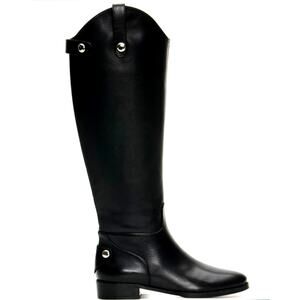 INC International Concepts Aleah Leather Boots - Black - size 6